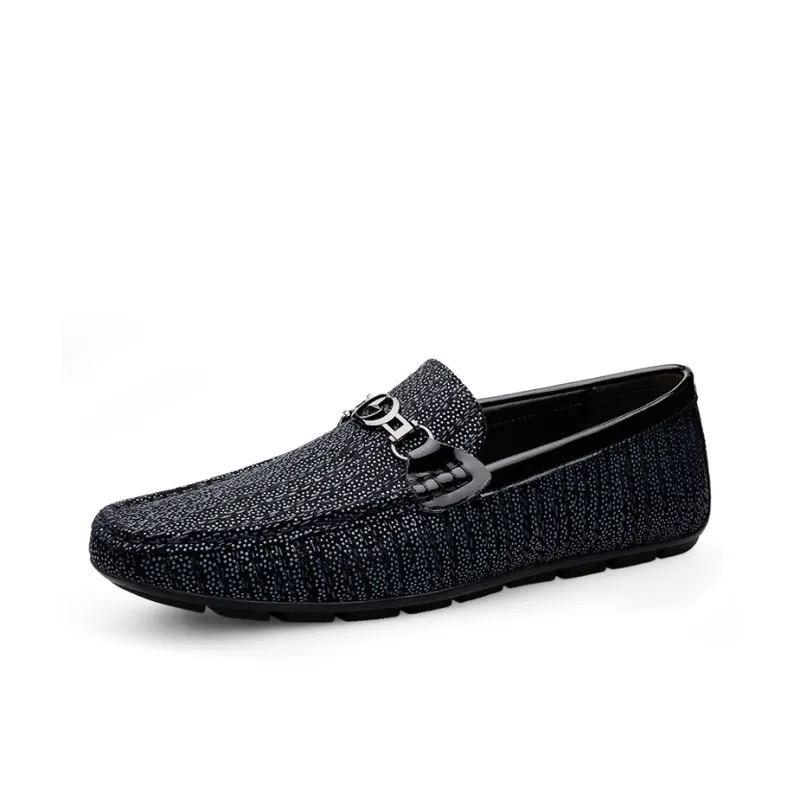 Devanro Men's Casual Shoes Men Low Top Black-5