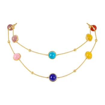 ZEGL Glass Cat Eye Necklaces Women's