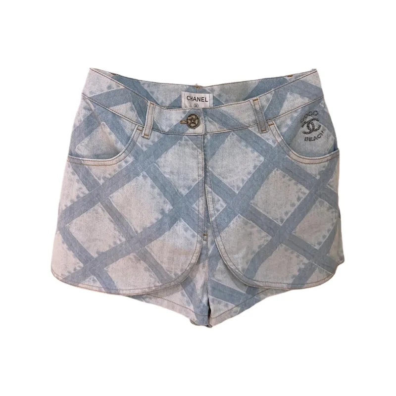 CHANEL Denim Shorts Women's Blue-0