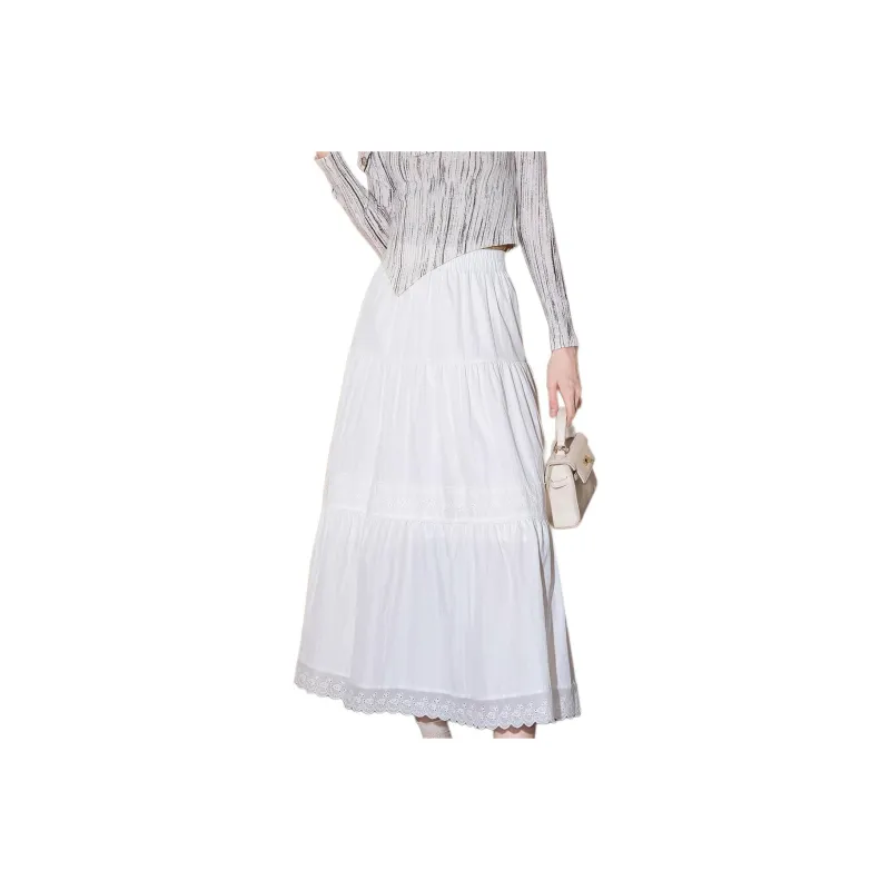 BANANA BABY Casual Long Skirt Women's White-0