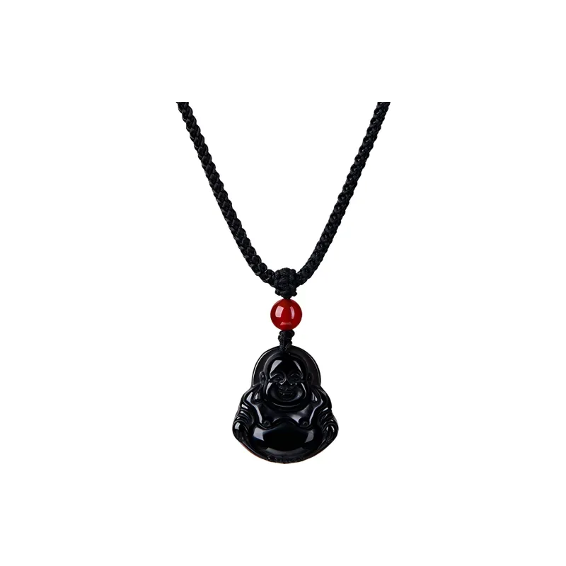 Stone Notes Obsidian Necklaces Unisex-0