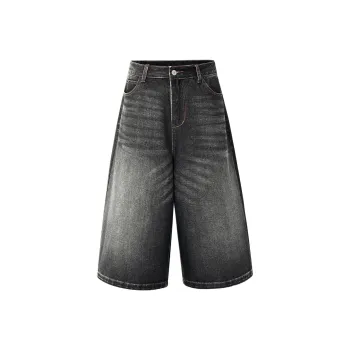 Wen Shan Denim Shorts Women's Black Gray