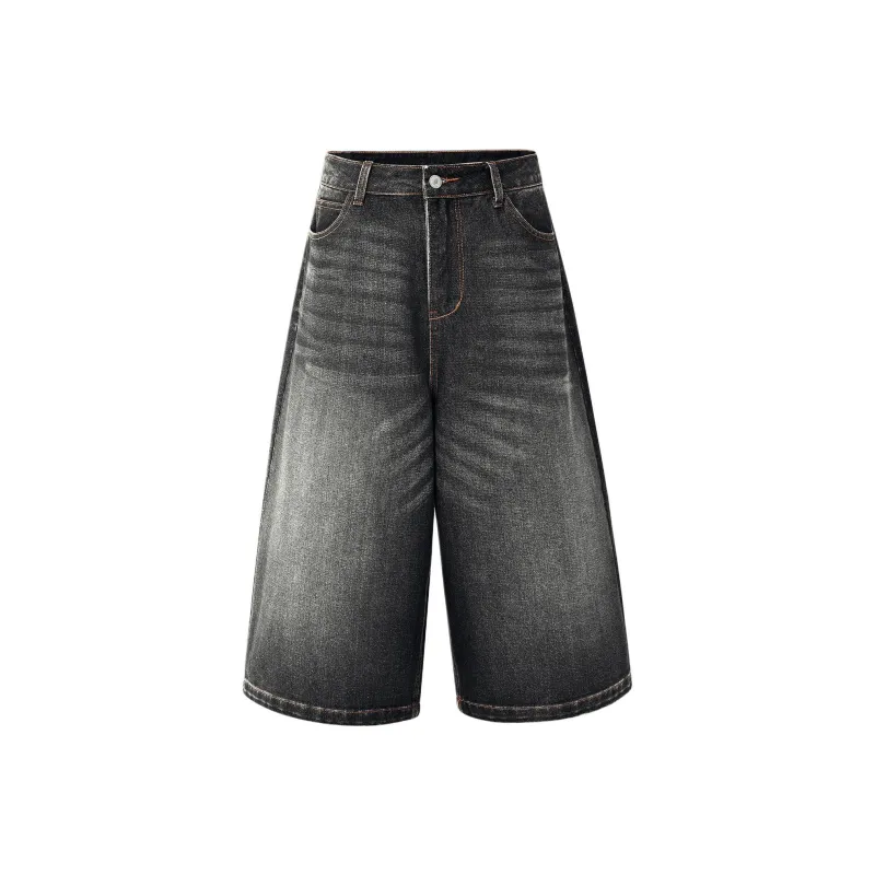 Wen Shan Denim Shorts Women's Black Gray-0
