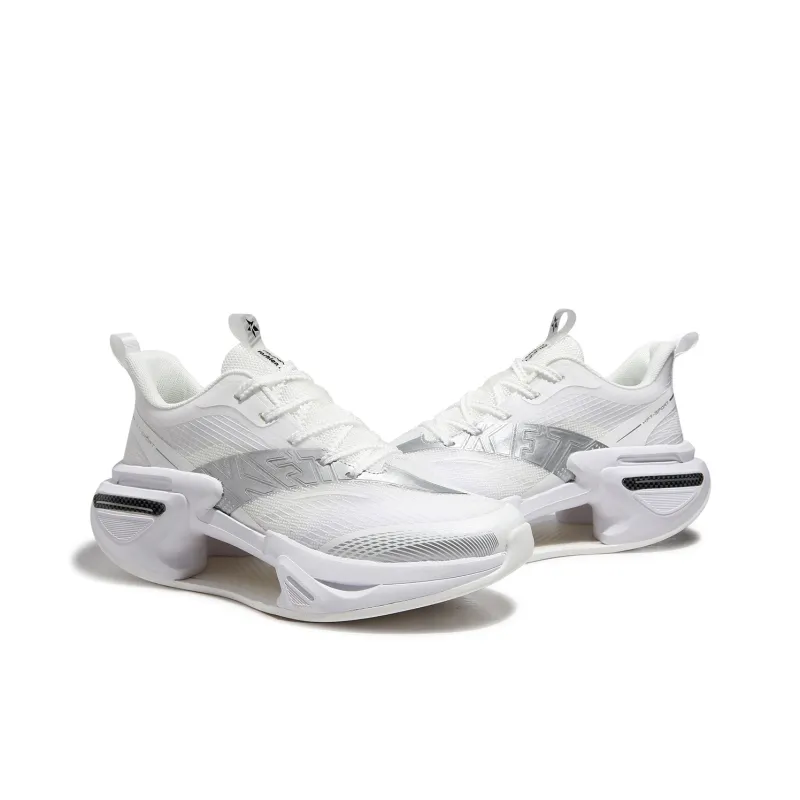 KFT Running Shoes Unisex Low Top Silver White/White Black/White Purple-3