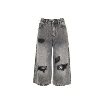 Wen Shan Denim Shorts Women's Black Gray