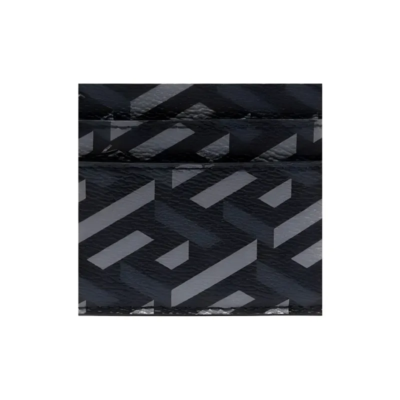 FANSIZHE VERSACE Leather Card Holder Card Holder Men's Black Gray-4