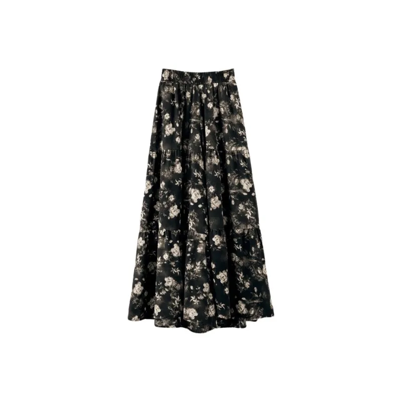 Late White Casual Long Skirt Women's-0