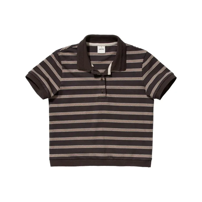 UNRETRO Polo Shirts Women's Coffee Stripes-0
