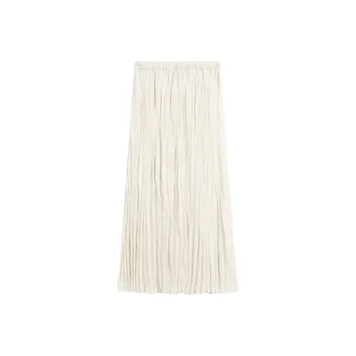 Massimo Dutti Casual Long Skirt Women's White