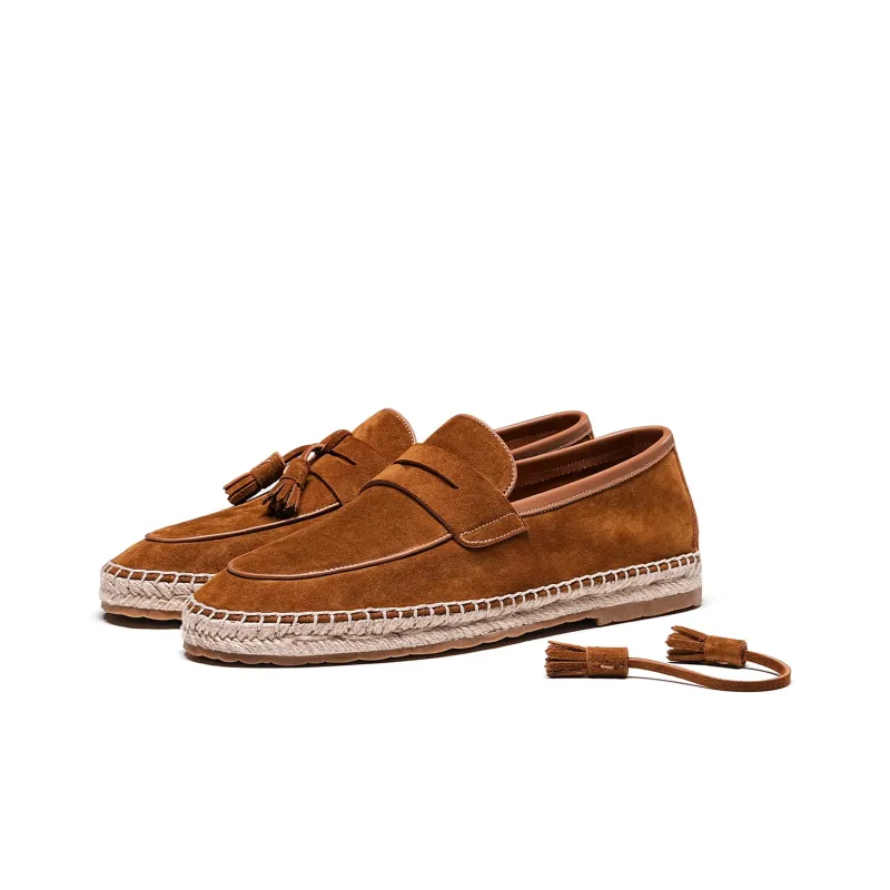 TRUFFAUT Light And Soft Jute Sole Fringe Espadrilles Casual Shoes Men's-22