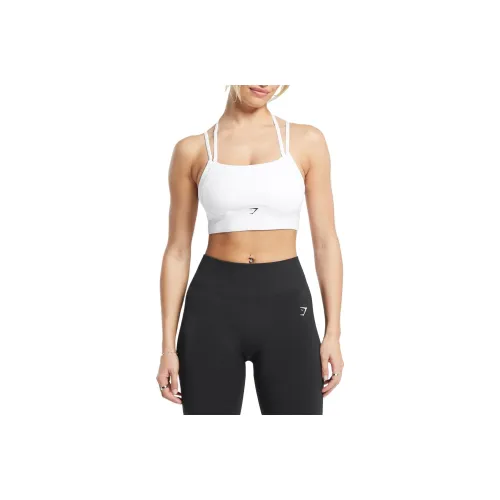 GYMSHARK Halterneck Crop Cami Tank Sports Underwear Women's White