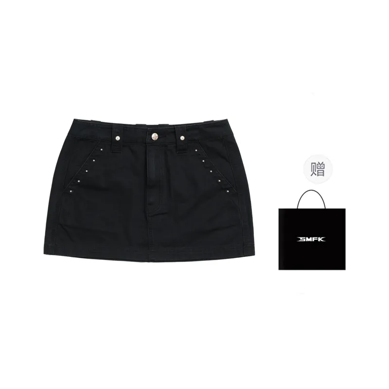 SMFK Cargo Short Skirts Women's Wilderness Black Comes With Bag-0