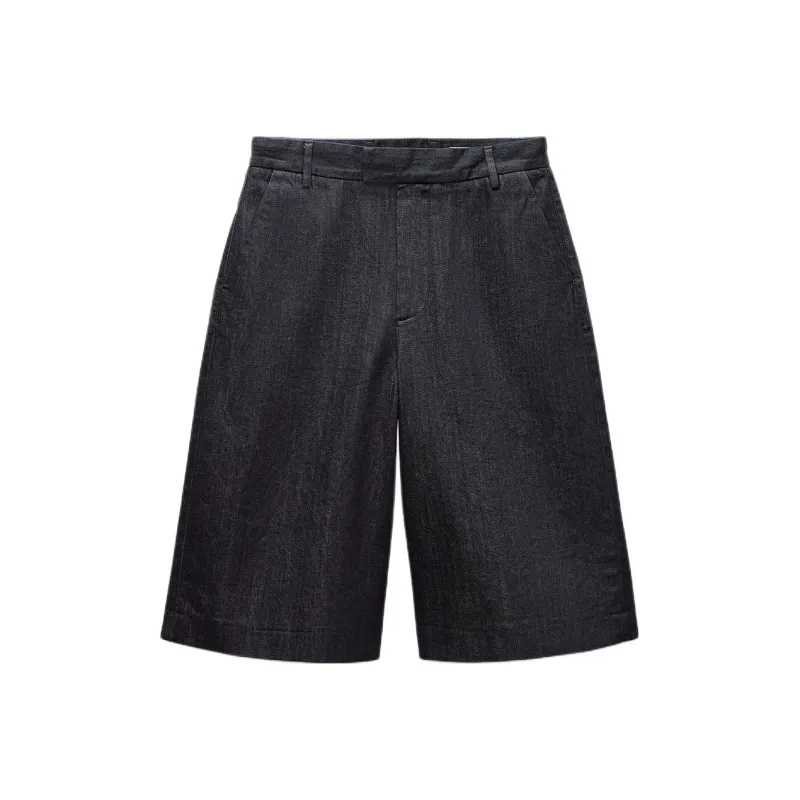 ZARA ZW Series Denim Shorts Women's Blue-0