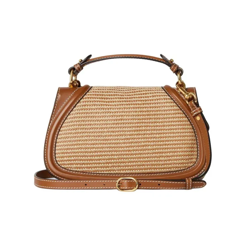 GUCCI Blondie Viscose Handbag Medium Size Women's Brown-1