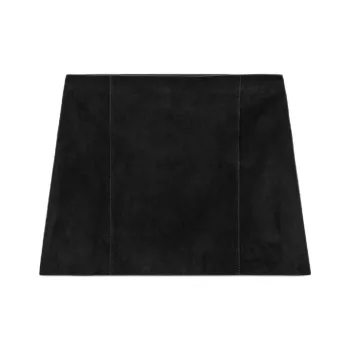 ZARA ZW Series Leather Short Skirts Women's Black