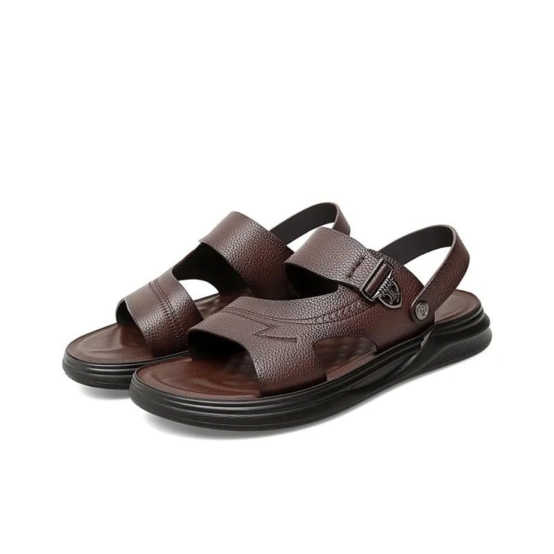 QIUTEXIONG Beach Sandals Men Black/Brown-7