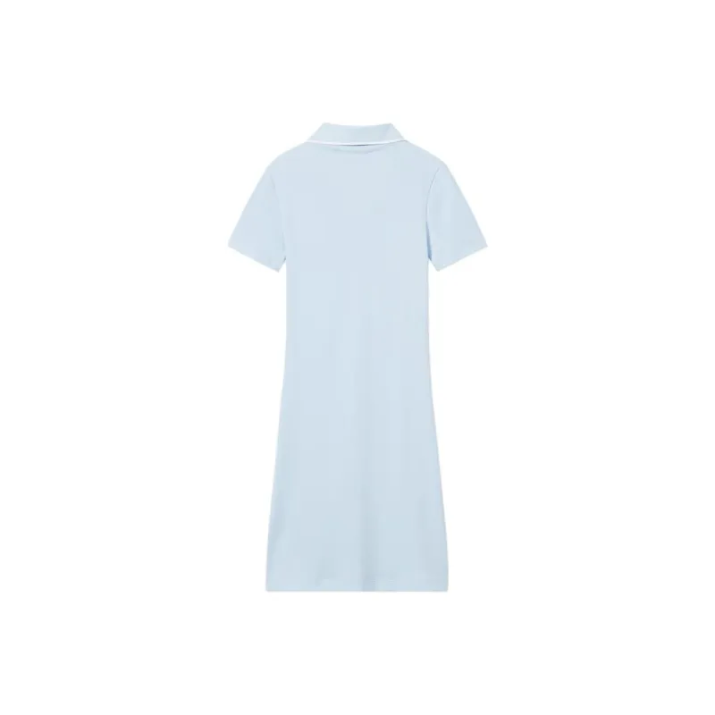 LACOSTE SS25 Short Sleeved Dress Women's Light Blue/White-1