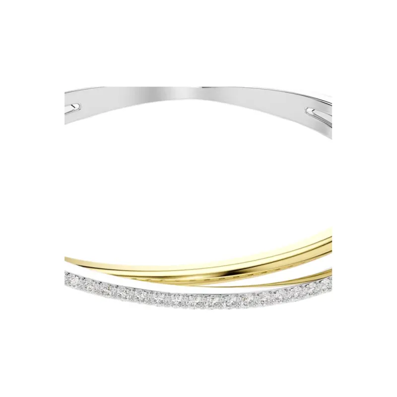Swarovski Mixed Metal Bangles Unisex Silver-1