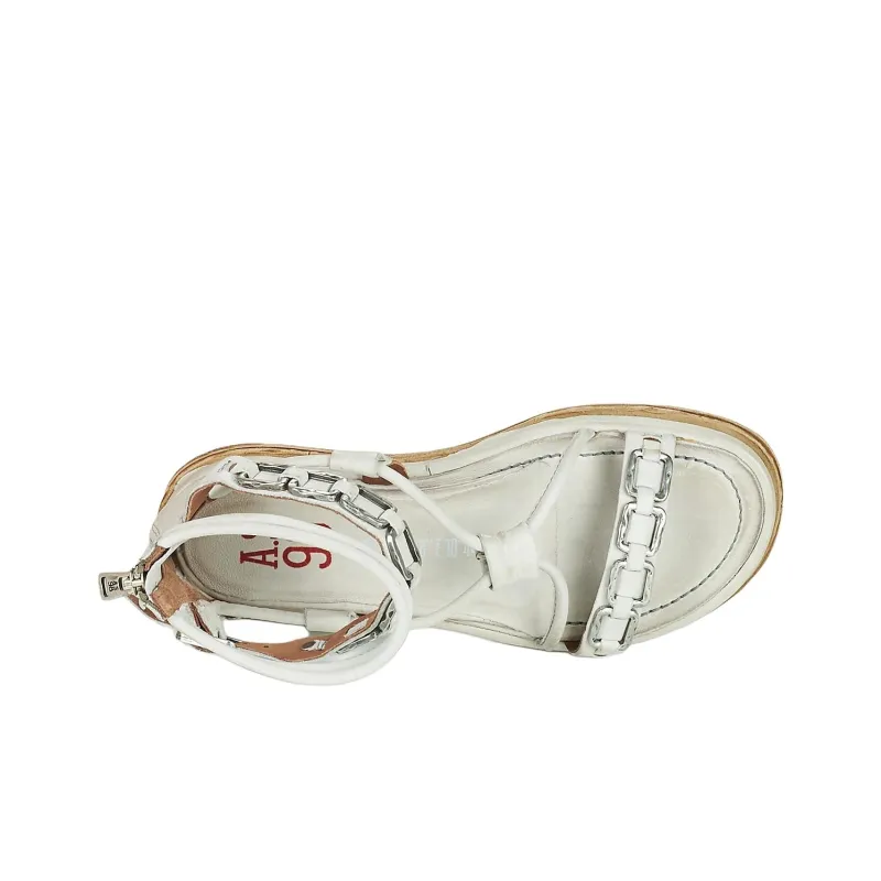 AirStep POLA SQUARE Roman Sandals Women's White-4