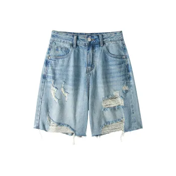 Le Alfashionline Denim Shorts Women's Blue