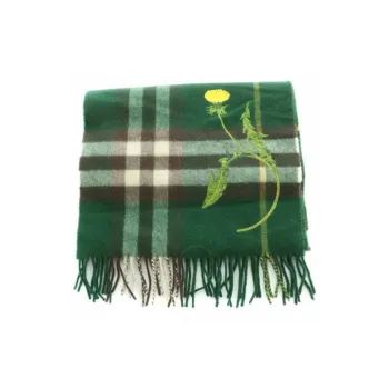 Burberry Cashmere Knit Scarves Unisex Green