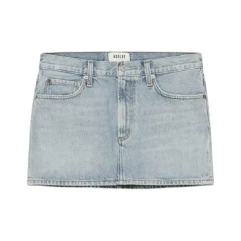 ARITZIA FW24 AGOLDE Alek Mini Skirt Denim Short Skirts Women's Light Indigo