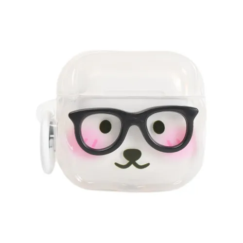 Wei Xin Apple AirPods 4/2/3/4th Generation/AirPods Pro/Pro 2 TPU Transparent 3D Effect Glass Bear Headphone Cases