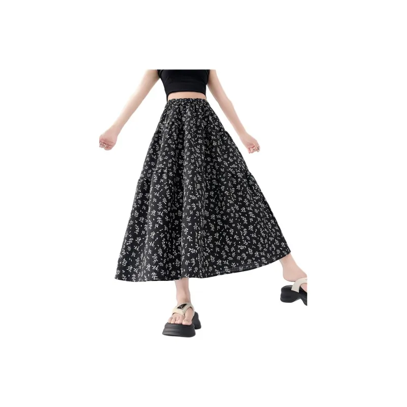 Mu Xiao Xin Casual Long Skirt Women's Black-0