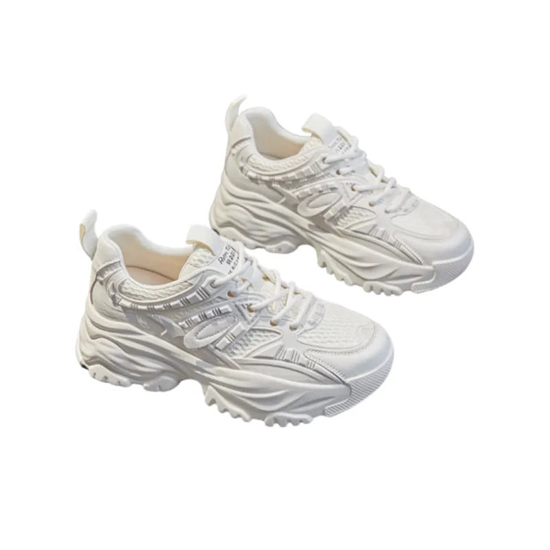 LINGPAO Breathable Height Increase Low Top Chunky Sneakers Women's-3