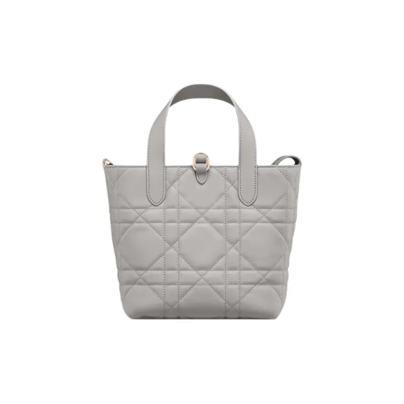 DIOR Toujours Calfskin One Shoulder Handbag Trumpets Women's Gray-2