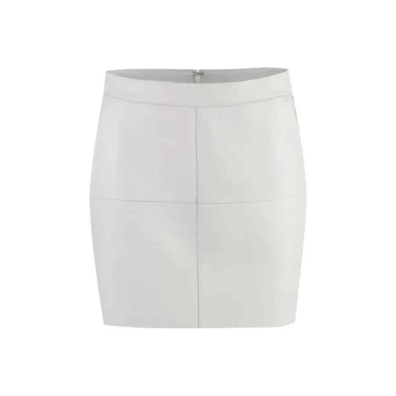 PAROSH Leather Short Skirts Women's Gray-0