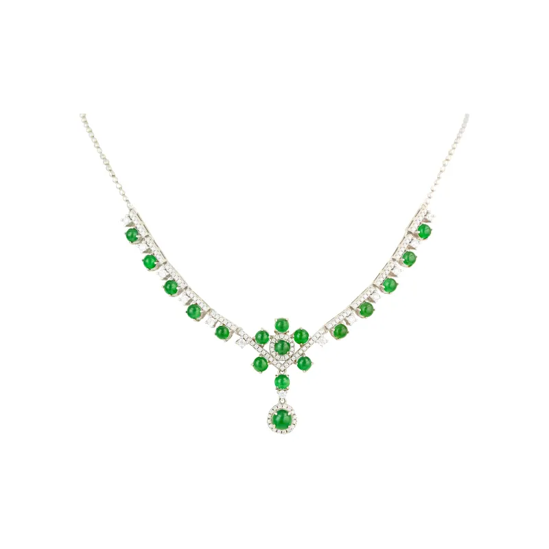 CUIYURIJI Ice Glutinous Jadeite Necklaces Women's-0