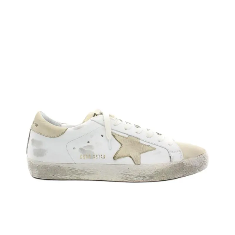 Golden Goose Super Star Low Top Skateboard Shoes Men's Ecru-1