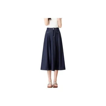 SITOL Denim Short Skirts Women's Dark Blue