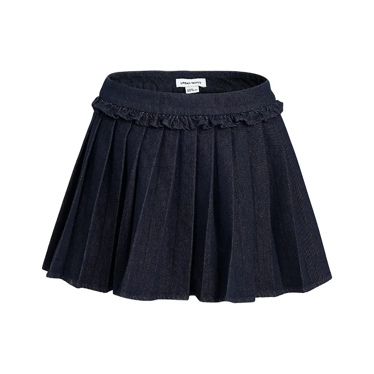 URBAN REVIVO Denim Short Skirts Women's Indigo-0