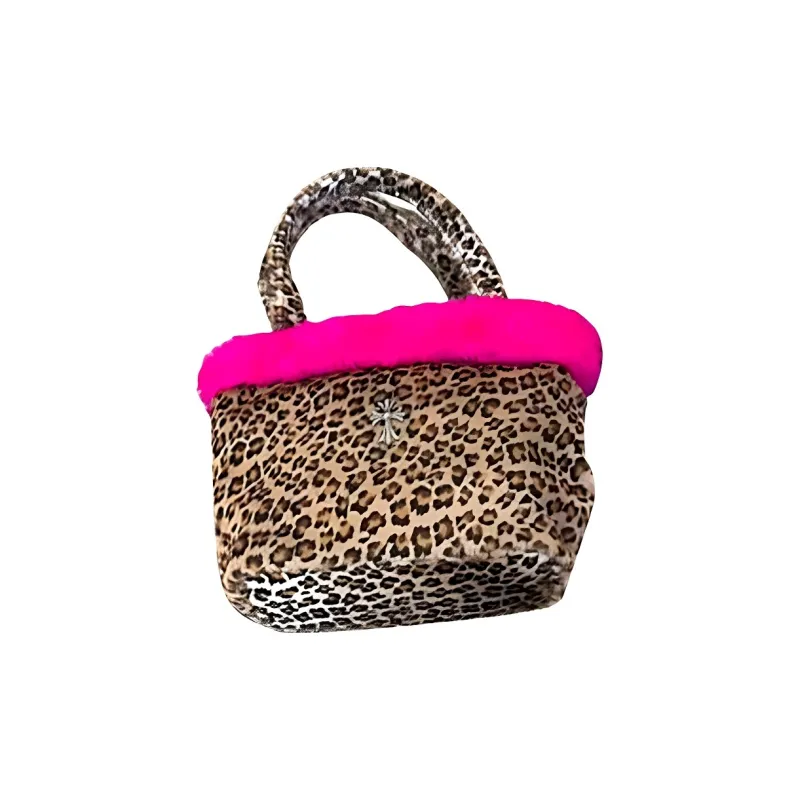 Chrome Hearts Leather Tote Bag Shopping Bag Handheld Bag Handbag Women's Brown/Fuchsia-0