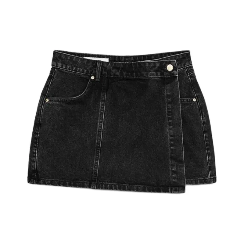 ZARA Denim Shorts Women's Black-0
