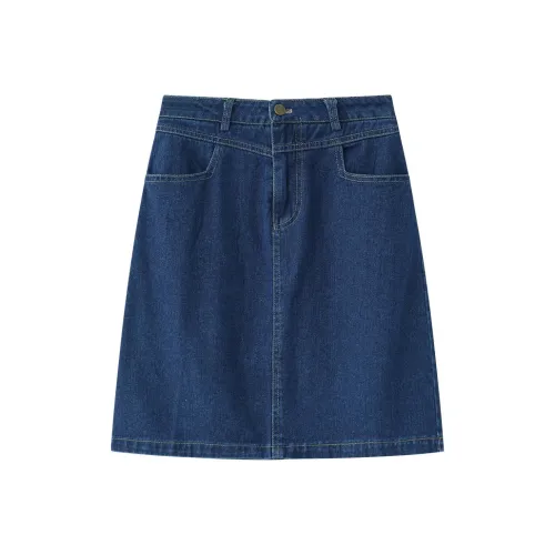 HTMEME Denim Short Skirts Women's Medium Blue