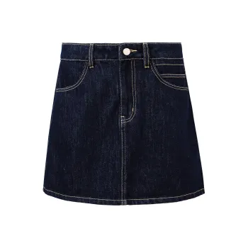 Self Who Denim Short Skirts Women's Original Blue