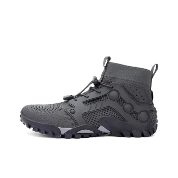 TELENT Slip Resistant Coverage High Top Hiking Shoes Men's Gray