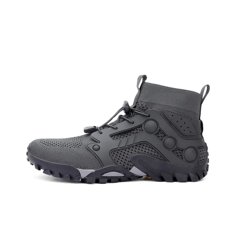TELENT Slip Resistant Coverage High Top Hiking Shoes Men's Gray-0