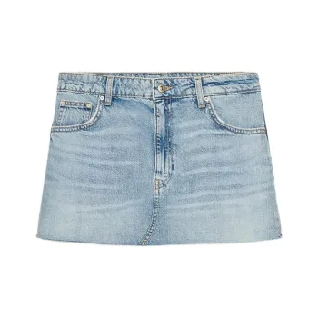 ZARA Trf Denim Short Skirts Women's Light Blue