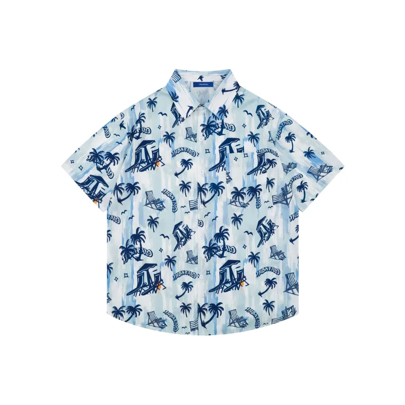 PEIMENG Shirts Unisex Blue With White Lettering-0