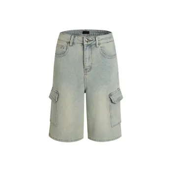 LIUREGALI Denim Shorts Women's Blue Yellow