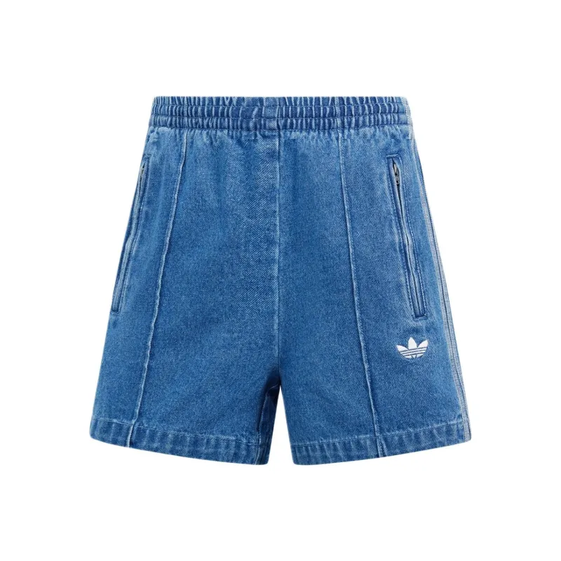 Adidas Women's Adicolor Denim Firebird Shorts Indigo Denim-0