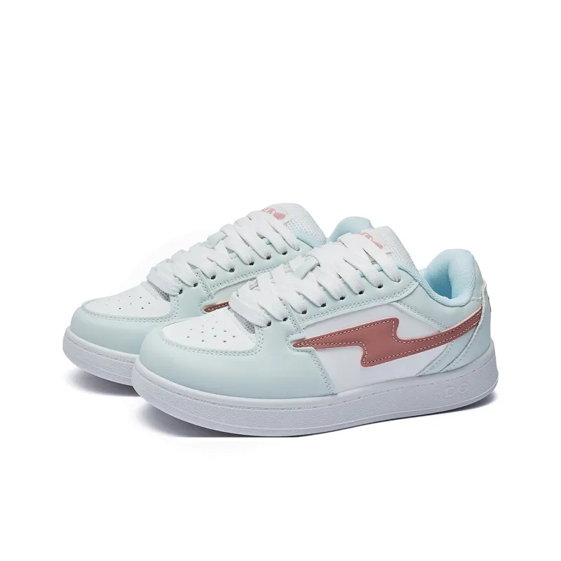 VKOI 1999 Slip Resistant, Lightweight, And Breathable Low Top Skateboard Shoes Women's Beige Cyan-3