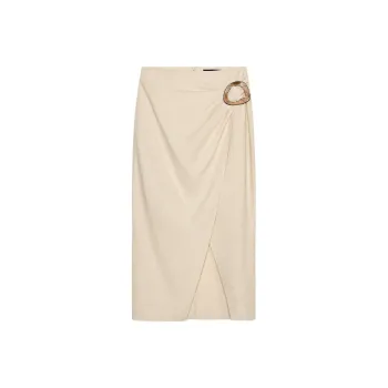 ZARA Casual Long Skirt Women's Light Beige