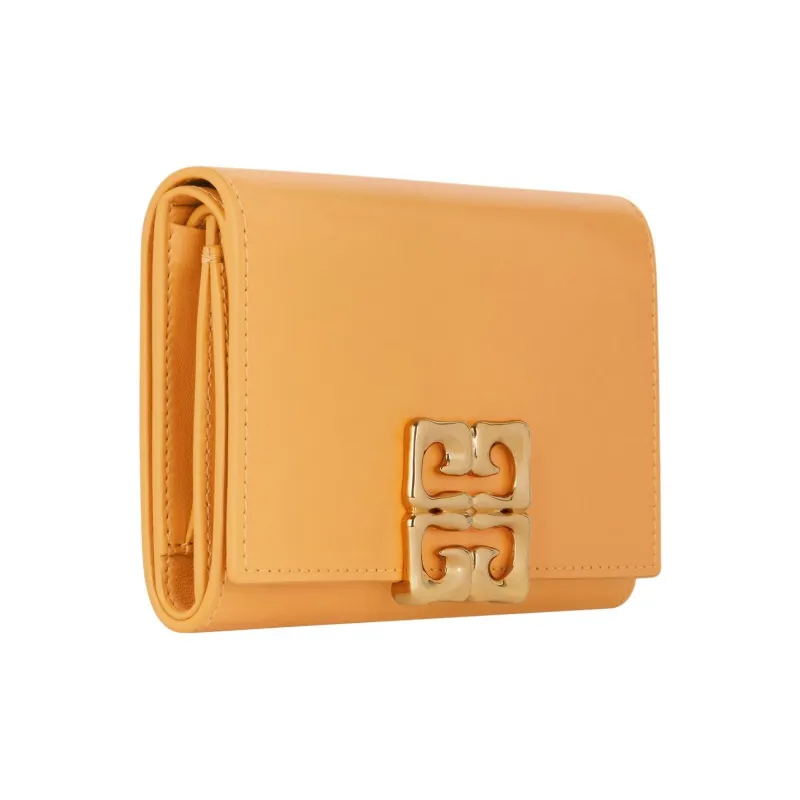 Givenchy 4G Liquid Calfskin Wallet Women's Orange-1