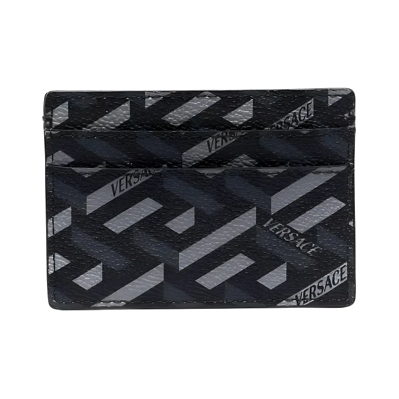 FANSIZHE VERSACE Leather Card Holder Card Holder Men's Black Gray-1