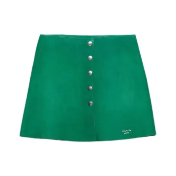 PRADA Leather Short Skirts Women's Green